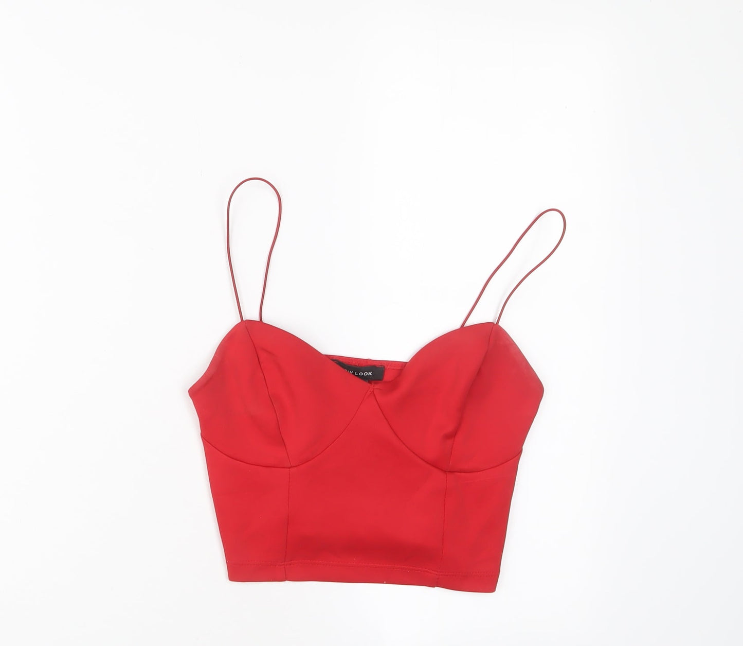Womens UK Size 6 New Look Red Cropped Tank