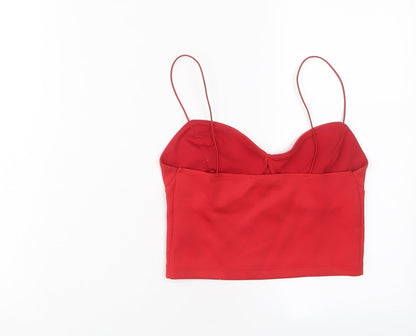 Womens UK Size 6 New Look Red Cropped Tank