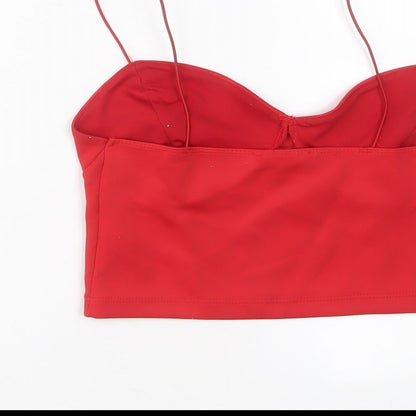 Womens UK Size 6 New Look Red Cropped Tank