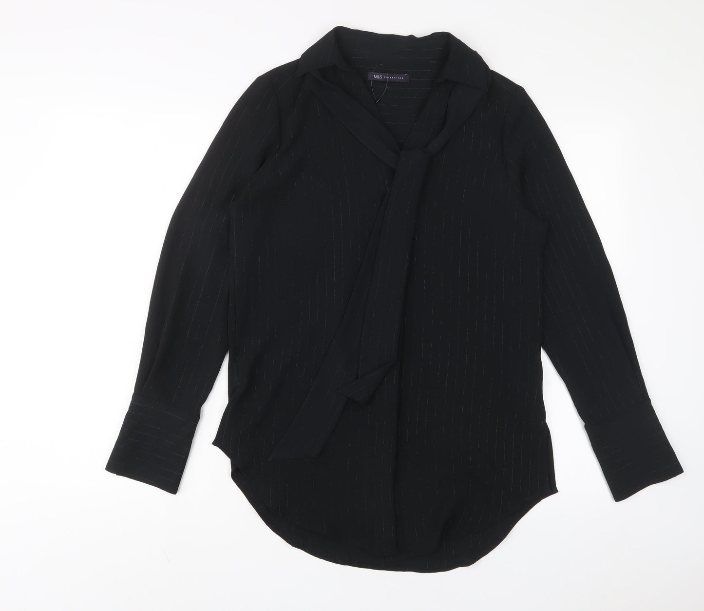 Womens UK Size 8 Marks and Spencer Black Basic Button-Up