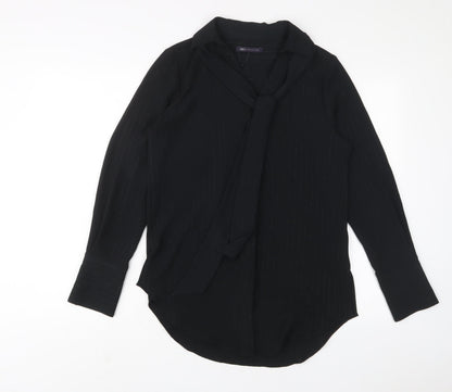 Womens UK Size 8 Marks and Spencer Black Basic Button-Up