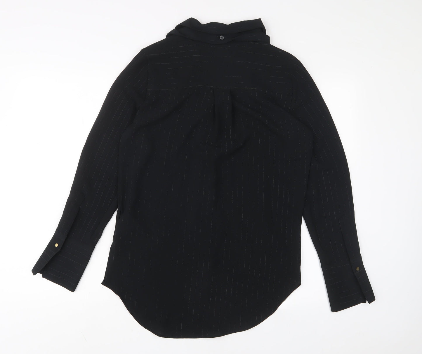 Womens UK Size 8 Marks and Spencer Black Basic Button-Up