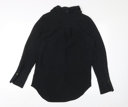 Womens UK Size 8 Marks and Spencer Black Basic Button-Up