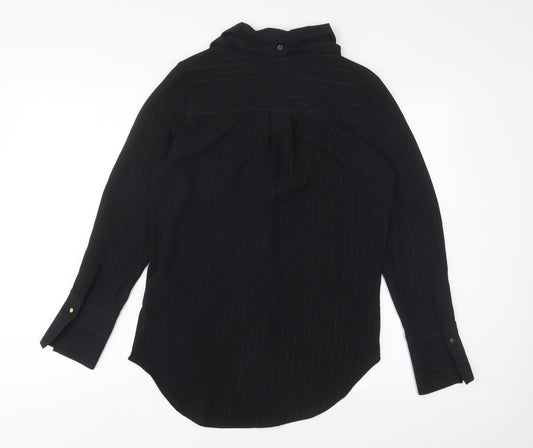 Womens UK Size 8 Marks and Spencer Black Basic Button-Up