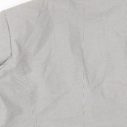 MinuET Womens Grey Plaid Jacket Blazer Size 14 Button