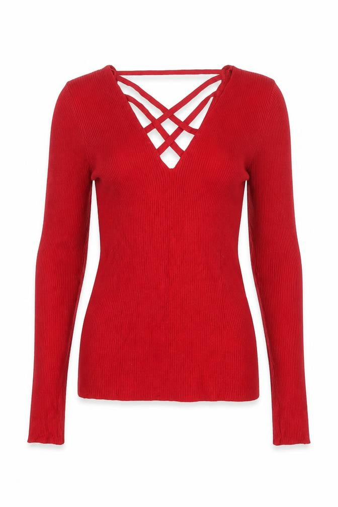 Womens UK Size 8 Miss Selfridge Red Pullover Jumper