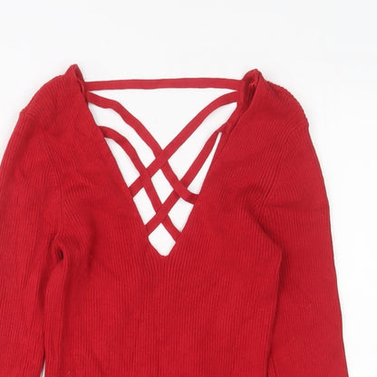 Womens UK Size 8 Miss Selfridge Red Pullover Jumper