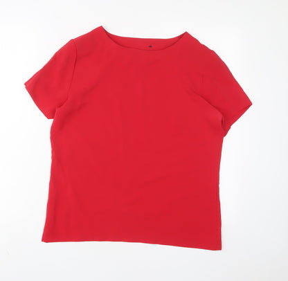 Womens UK Size 14 St Michael Red Basic T-Shirt