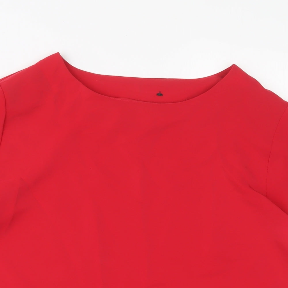 Womens UK Size 14 St Michael Red Basic T-Shirt