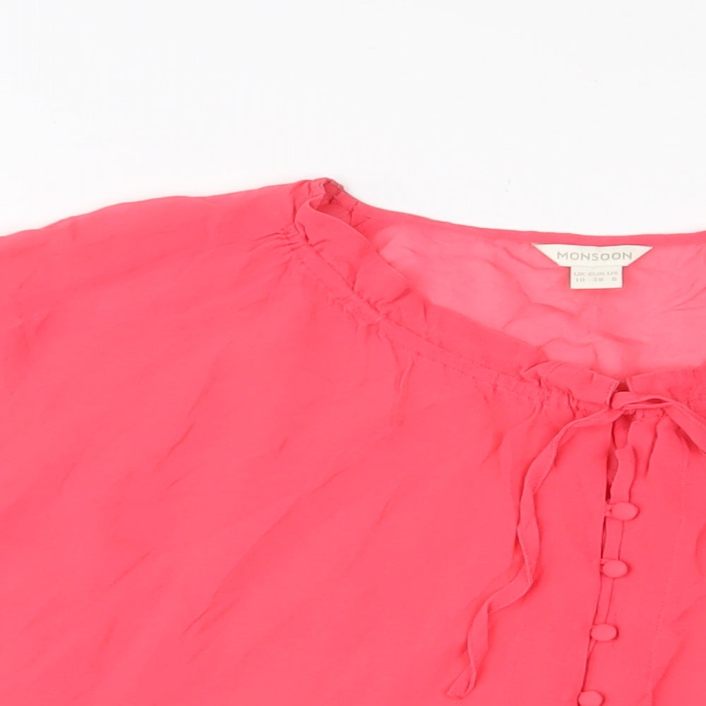 Womens UK Size 10 Monsoon Pink Basic T-Shirt