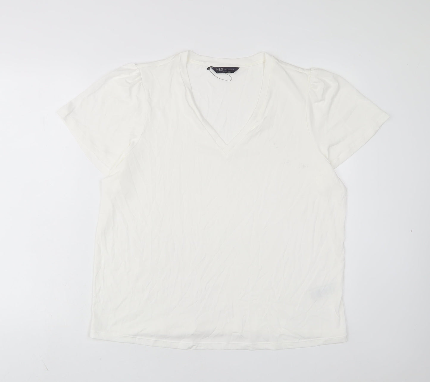 Womens UK Size 18 Marks and Spencer White Basic T-Shirt