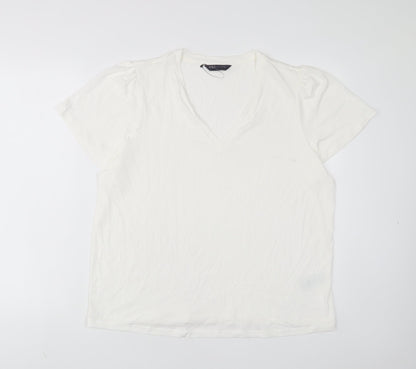 Womens UK Size 18 Marks and Spencer White Basic T-Shirt