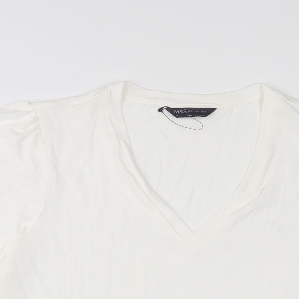 Womens UK Size 18 Marks and Spencer White Basic T-Shirt