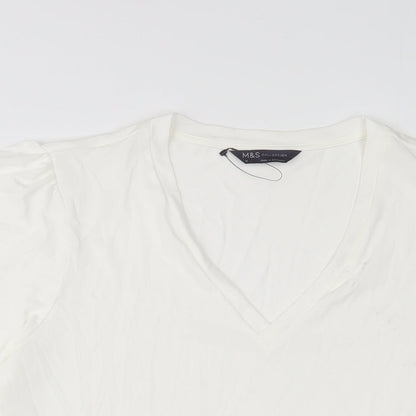 Womens UK Size 18 Marks and Spencer White Basic T-Shirt