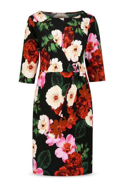 JD Williams Womens Multicoloured Floral Polyester A-Line Size 12 Boat Neck Pullover