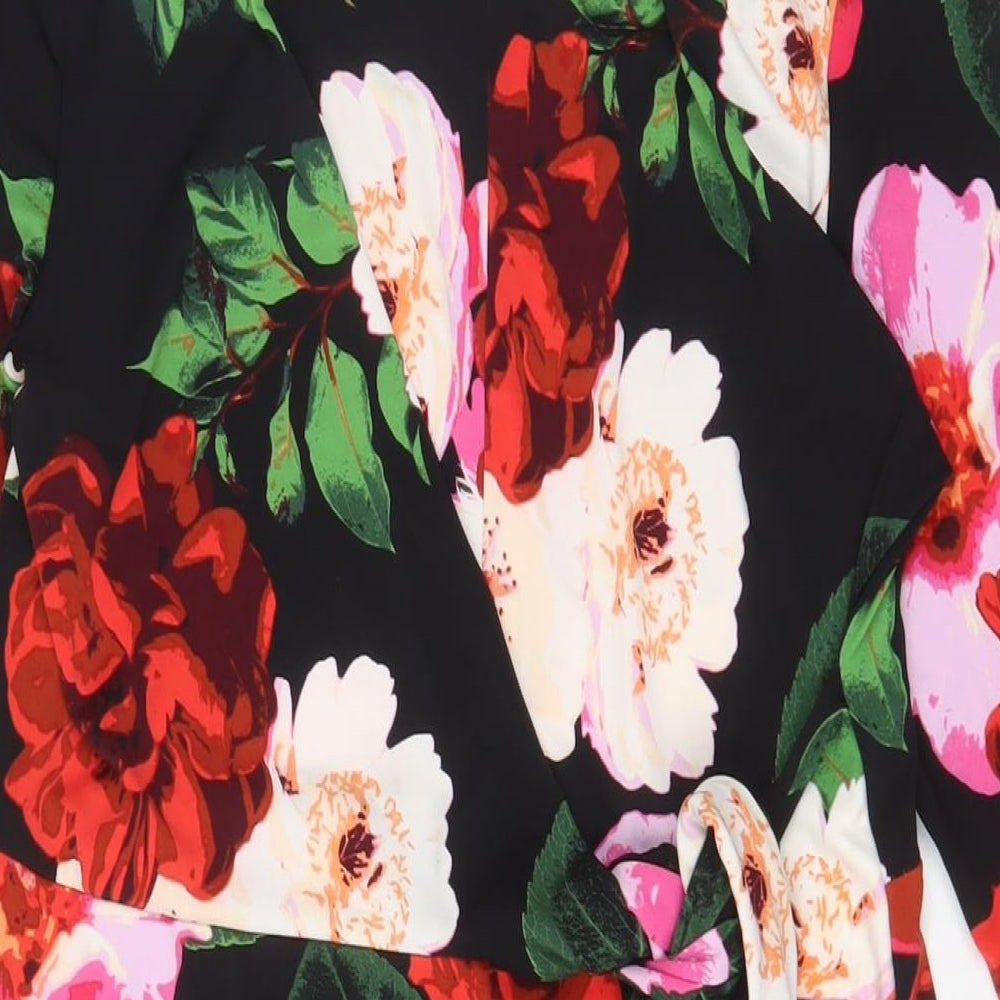 JD Williams Womens Multicoloured Floral Polyester A-Line Size 12 Boat Neck Pullover