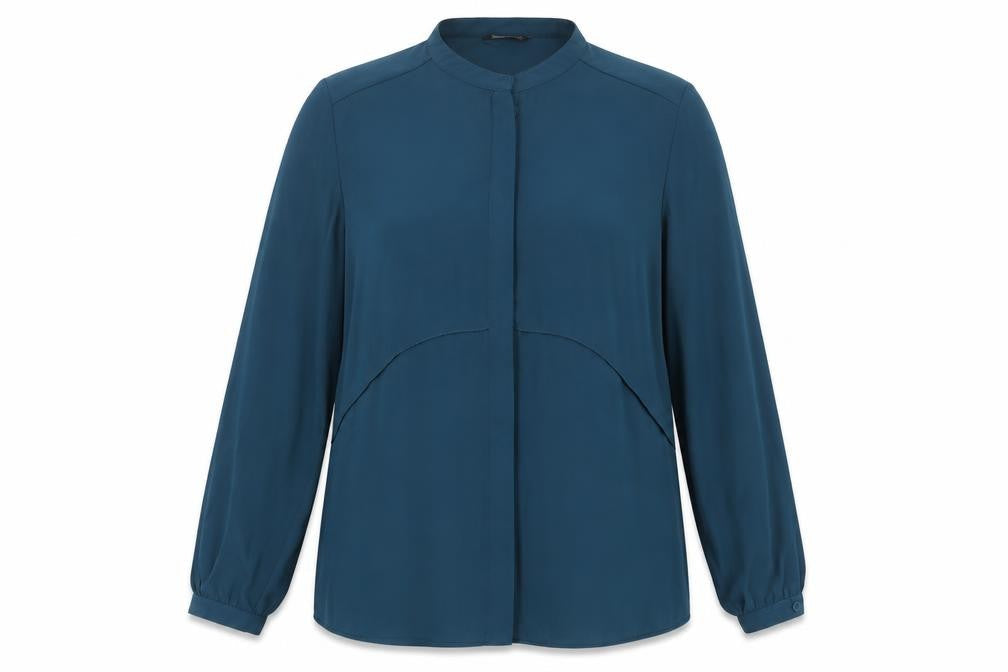 Womens UK Size 14 Select Blue Basic Button-Up