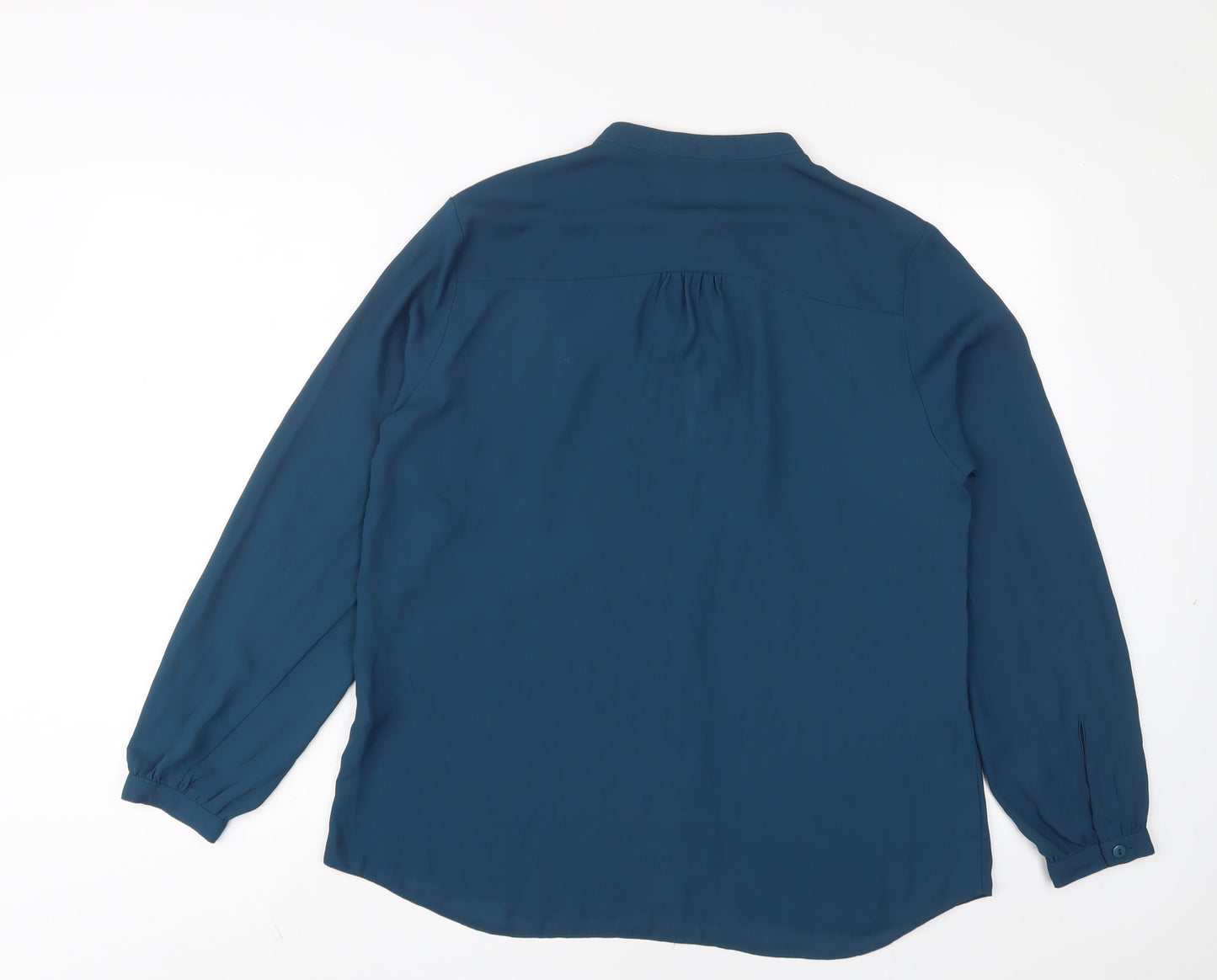 Womens UK Size 14 Select Blue Basic Button-Up