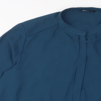 Womens UK Size 14 Select Blue Basic Button-Up