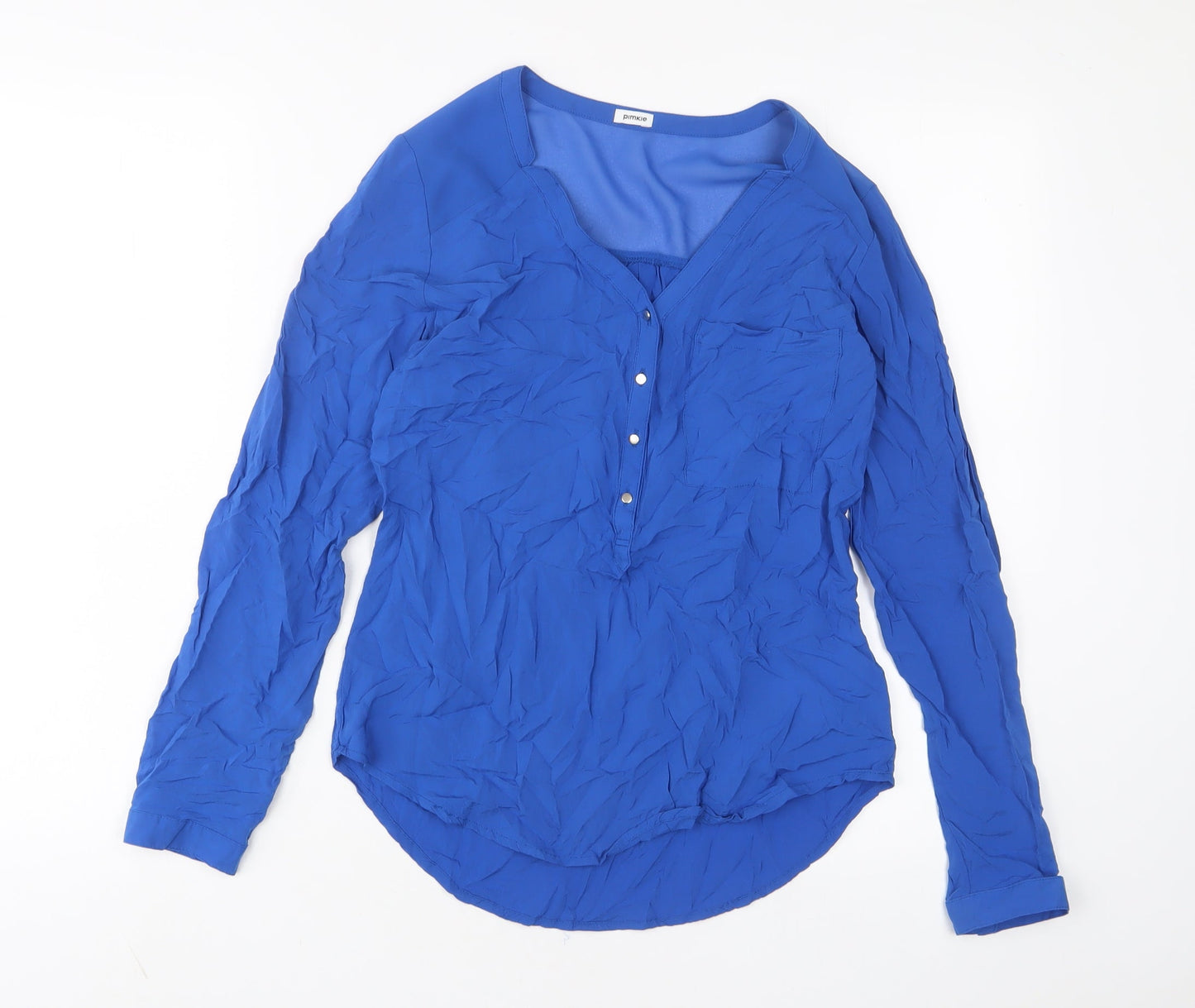 Womens UK Size S Pimkie Blue Basic Button-Up