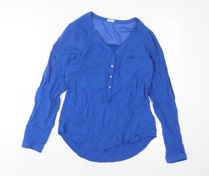 Womens UK Size S Pimkie Blue Basic Button-Up
