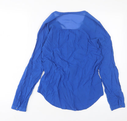 Womens UK Size S Pimkie Blue Basic Button-Up