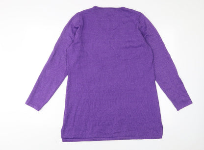 Michele Hope Womens Purple V-Neck Viscose Pullover Jumper Size 14 - 14/16