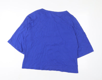 Womens UK Size 18 Finery Blue Basic T-Shirt