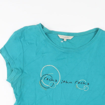 Womens UK Size 14 RJR.John Rocha Blue Basic T-Shirt