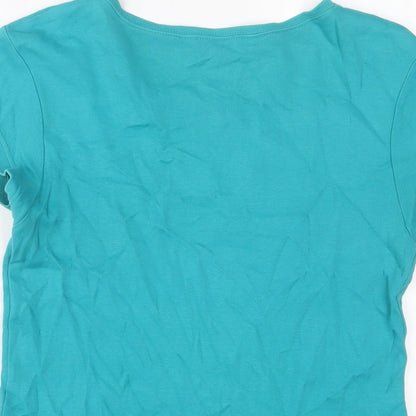 Womens UK Size 14 RJR.John Rocha Blue Basic T-Shirt