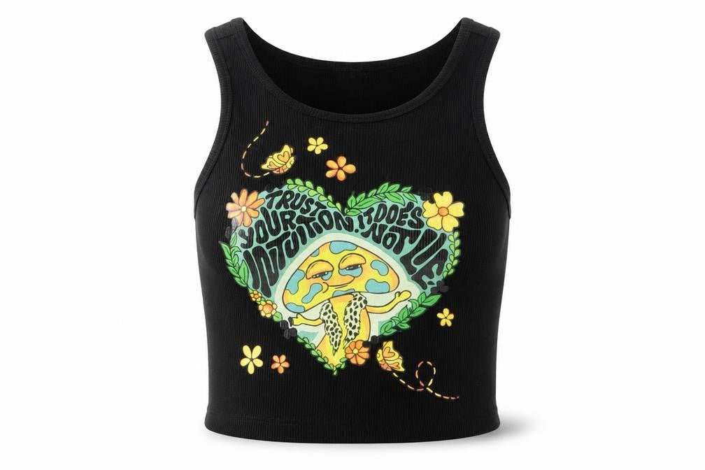 Womens UK Size S ROMWE Black Cropped Tank