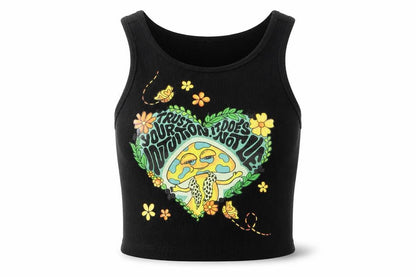 Womens UK Size S ROMWE Black Cropped Tank