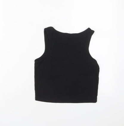 Womens UK Size S ROMWE Black Cropped Tank