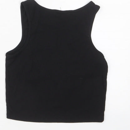 Womens UK Size S ROMWE Black Cropped Tank