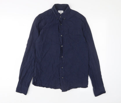 NEXT Mens Blue Cotton Button-Up Size S Collared Button
