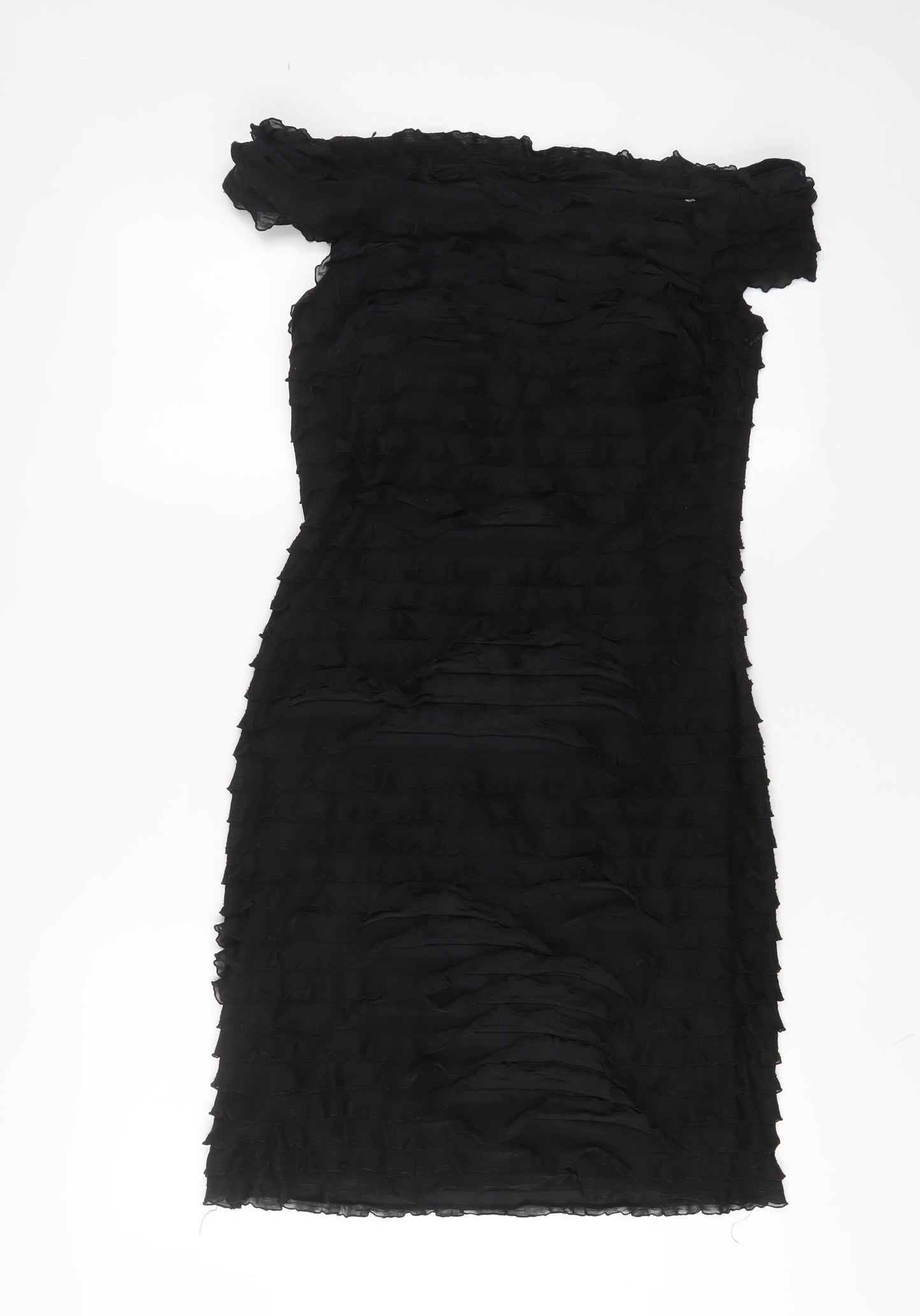 JS Boutique Womens Black Polyester A-Line Size 8 Square Neck Zip