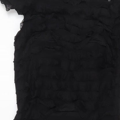JS Boutique Womens Black Polyester A-Line Size 8 Square Neck Zip