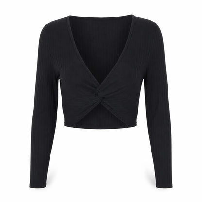 Womens UK Size 6 New Look Black Cropped T-Shirt