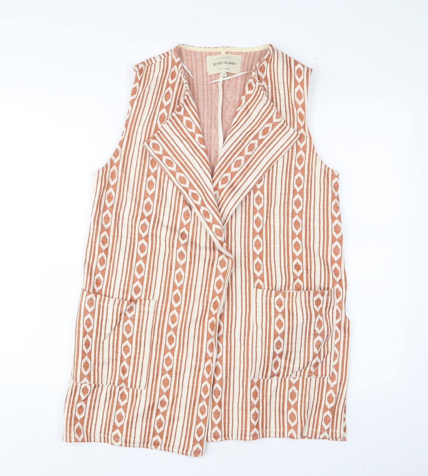 Womens UK Size 12 River Island Brown Kimono T-Shirt