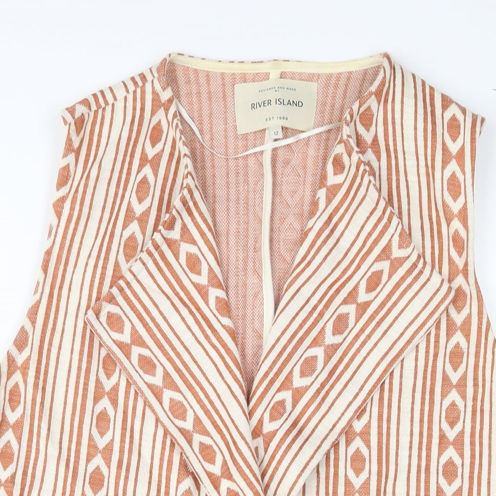 Womens UK Size 12 River Island Brown Kimono T-Shirt
