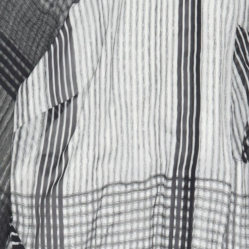 JD Williams Womens Grey Plaid Polyester A-Line Size 26 Crew Neck Button