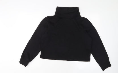 Zara Womens Black Cotton Pullover Sweatshirt Size S Pullover