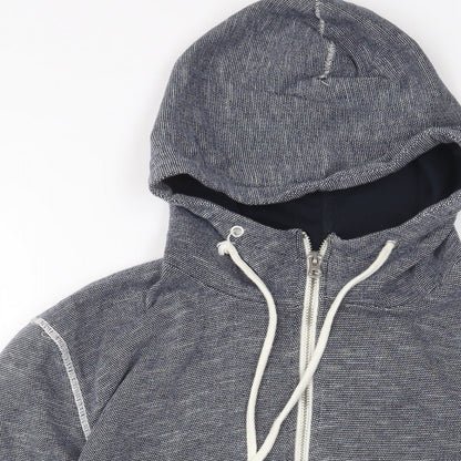 H&M Womens Blue Cotton Full Zip Hoodie Size M Zip