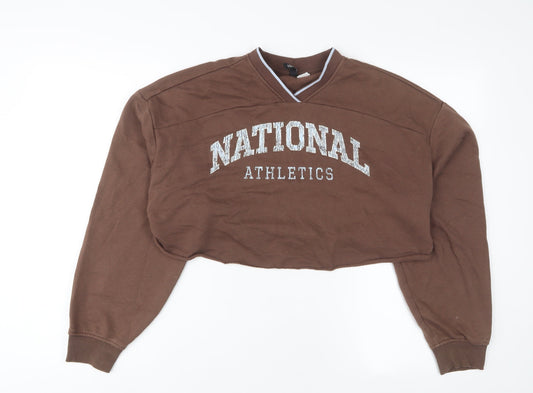 H&M Womens Brown Cotton Pullover Sweatshirt Size S Pullover