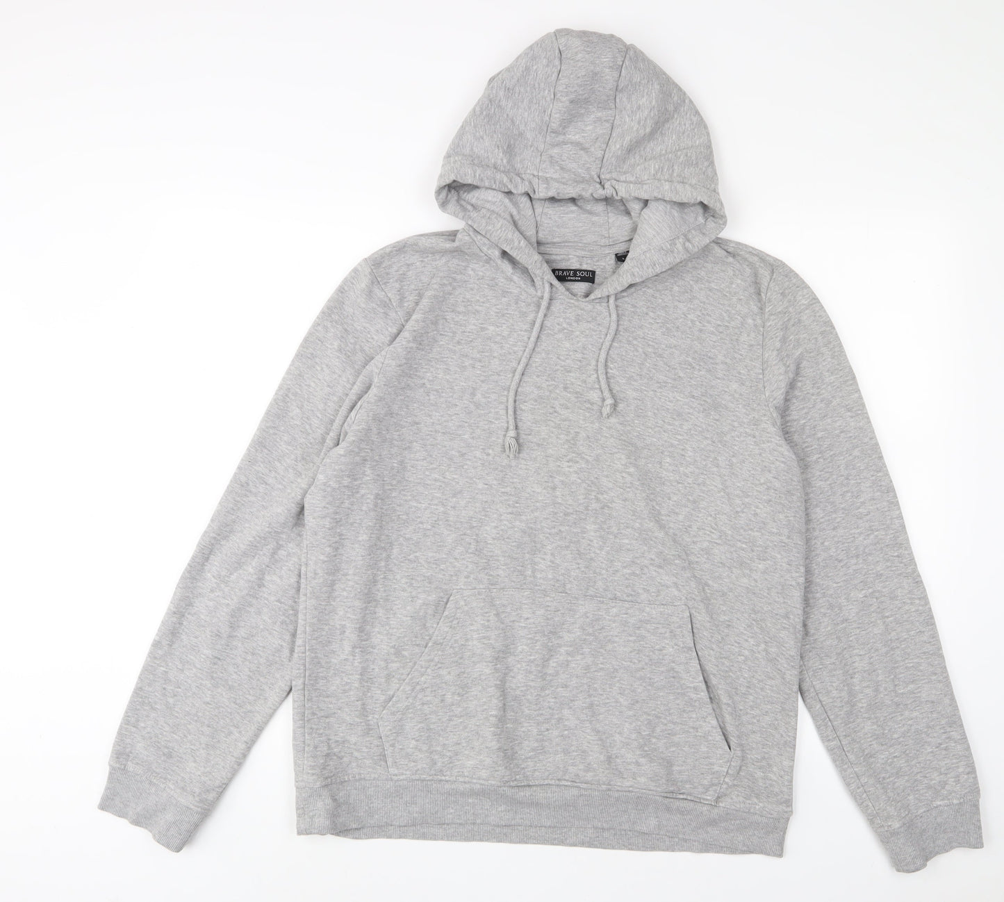 Mens UK Size L Brave Soul Grey Pullover Hoodie