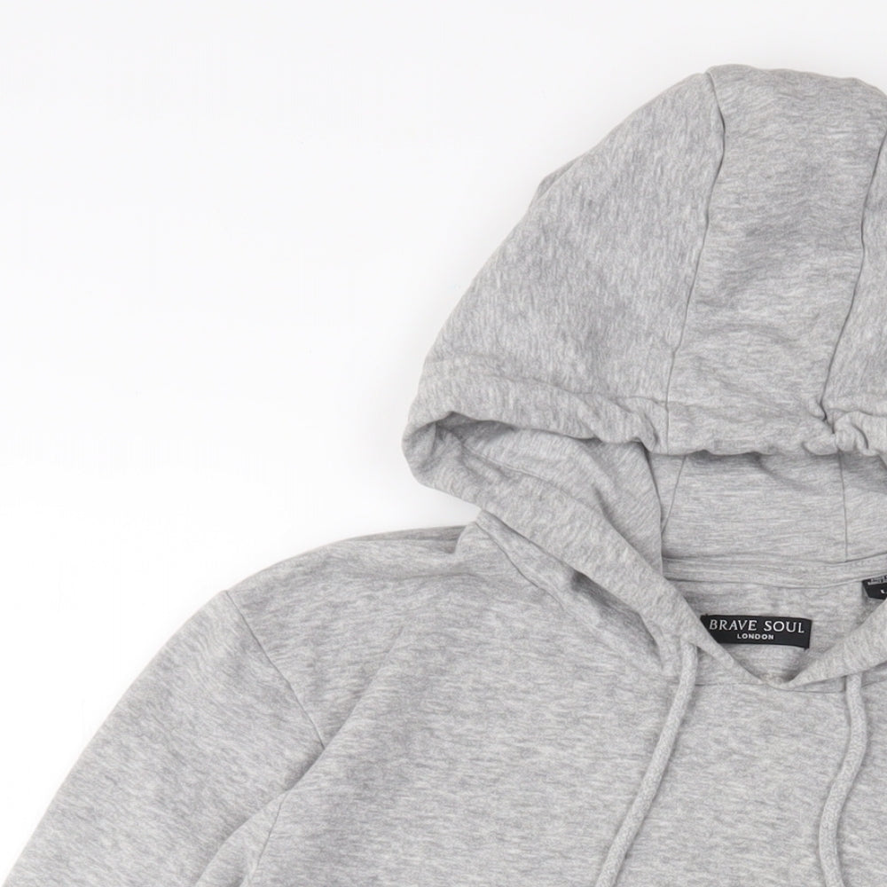 Mens UK Size L Brave Soul Grey Pullover Hoodie