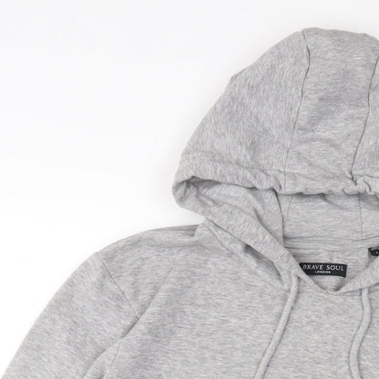 Mens UK Size L Brave Soul Grey Pullover Hoodie