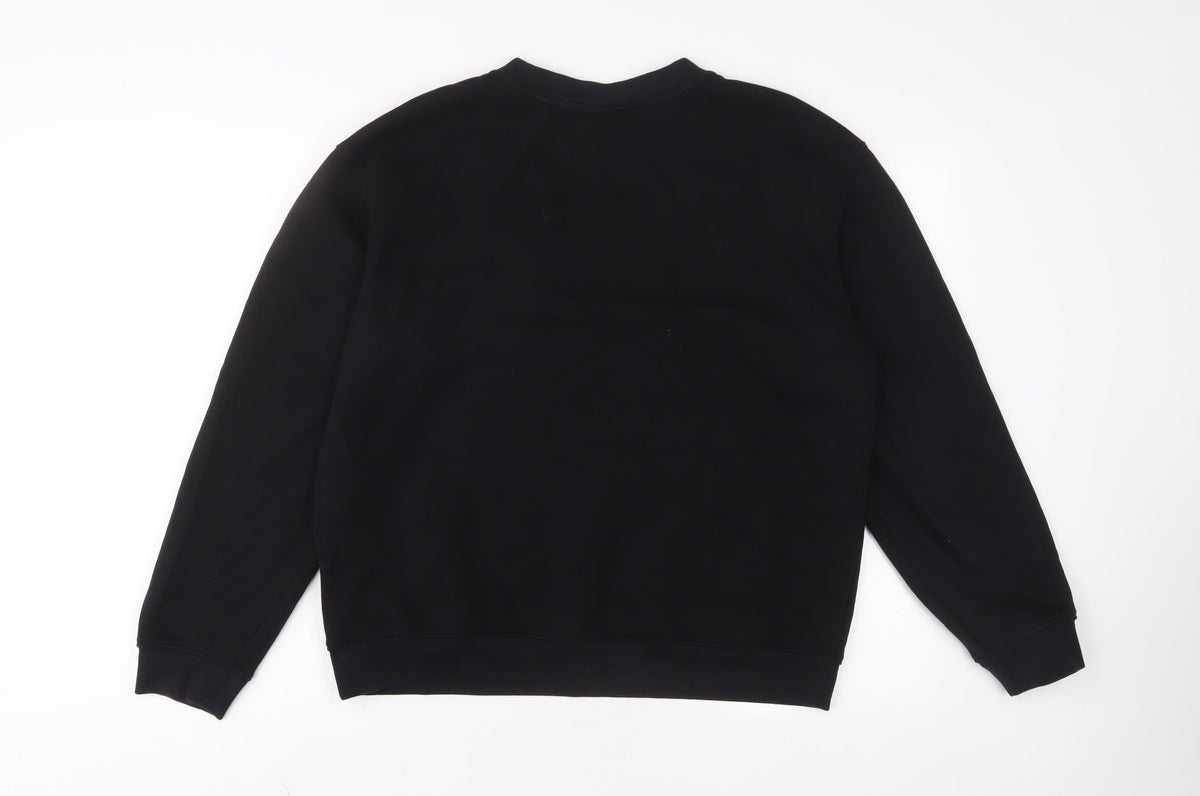 it's Simple Mens Black Cotton Pullover Sweatshirt Size M