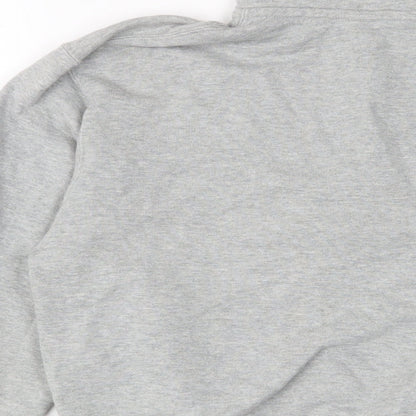 Uniqlo Womens Grey Cotton Pullover Sweatshirt Size M Zip