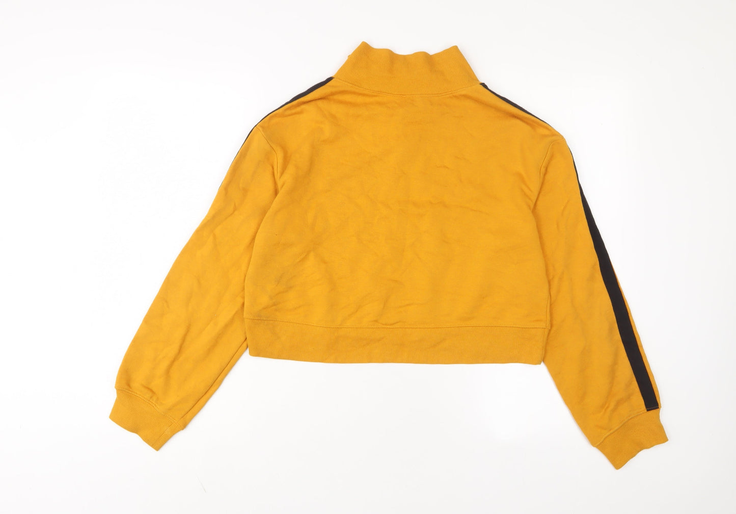 H&M Womens Yellow Cotton Pullover Sweatshirt Size XS Zip